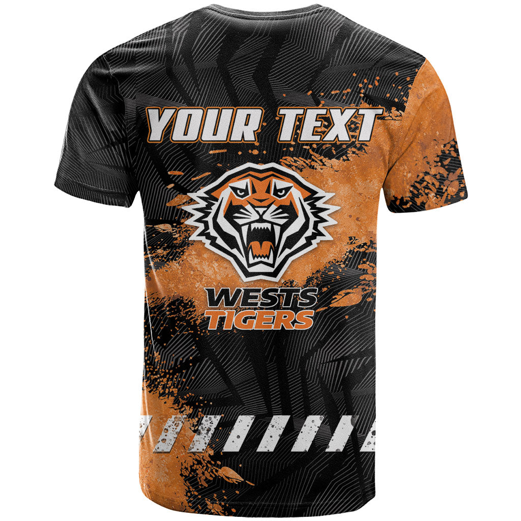 Personalized Wests Tigers Rugby T Shirt Tiger Mascot - Sporty Splash Art Style