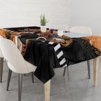 Personalized Wests Tigers Rugby Tablecloth Tiger Mascot - Sporty Splash Art Style