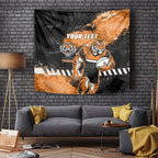 Personalized Wests Tigers Rugby Tapestry Tiger Mascot - Sporty Splash Art Style