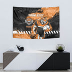 Personalized Wests Tigers Rugby Tapestry Tiger Mascot - Sporty Splash Art Style