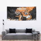 Personalized Wests Tigers Rugby Tapestry Tiger Mascot - Sporty Splash Art Style