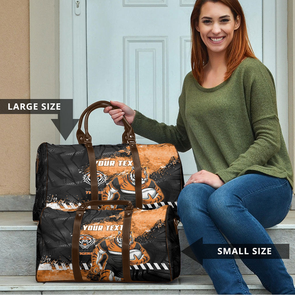 Personalized Wests Tigers Rugby Travel Bag Tiger Mascot - Sporty Splash Art Style