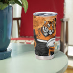 Personalized Wests Tigers Rugby Tumbler Cup Tiger Mascot - Sporty Splash Art Style
