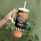 Personalized Wests Tigers Rugby Tumbler With Handle Tiger Mascot - Sporty Splash Art Style