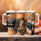 Personalized Wests Tigers Rugby Tumbler With Handle Tiger Mascot - Sporty Splash Art Style