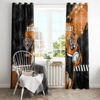 Personalized Wests Tigers Rugby Window Curtain Tiger Mascot - Sporty Splash Art Style