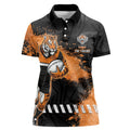 Personalized Wests Tigers Rugby Women Polo Shirt Tiger Mascot - Sporty Splash Art Style