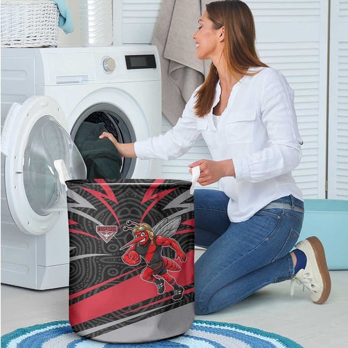 Essendon Bombers Australian Football Laundry Basket Skeeta Mascot With Indigenous Pattern Art