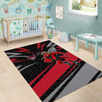 Essendon Bombers Australian Football Area Rug Skeeta Mascot With Indigenous Pattern Art