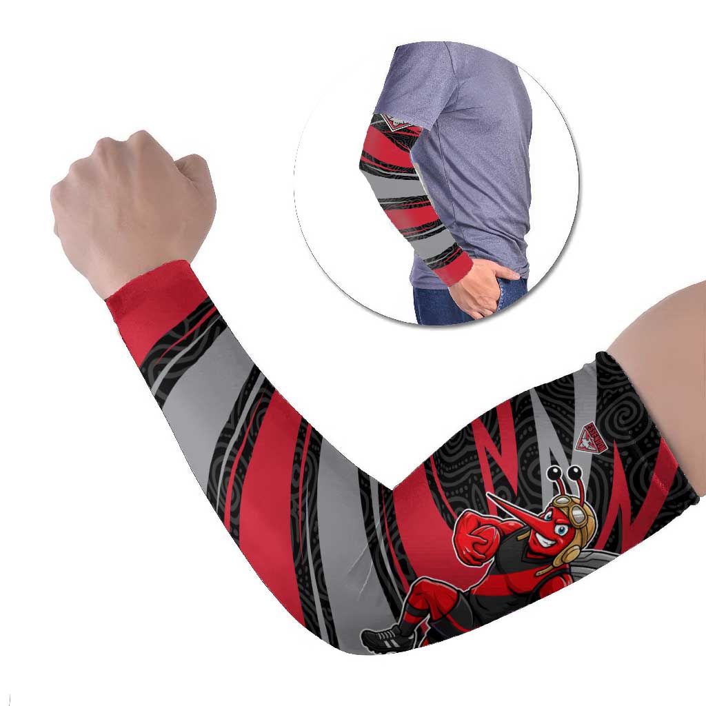 Essendon Bombers Australian Football Arm Sleeves Skeeta Mascot With Indigenous Pattern Art