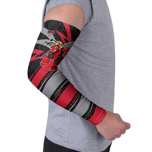 Essendon Bombers Australian Football Arm Sleeves Skeeta Mascot With Indigenous Pattern Art