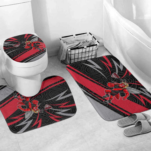 Essendon Bombers Australian Football Bathroom Set Skeeta Mascot With Indigenous Pattern Art