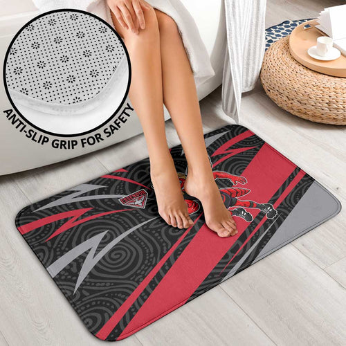 Essendon Bombers Australian Football Bathroom Set Skeeta Mascot With Indigenous Pattern Art