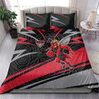 Essendon Bombers Australian Football Bedding Set Skeeta Mascot With Indigenous Pattern Art