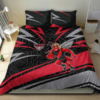 Essendon Bombers Australian Football Bedding Set Skeeta Mascot With Indigenous Pattern Art