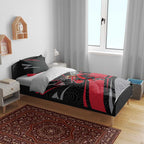 Essendon Bombers Australian Football Bedding Set Skeeta Mascot With Indigenous Pattern Art