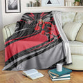 Essendon Bombers Australian Football Blanket Skeeta Mascot With Indigenous Pattern Art