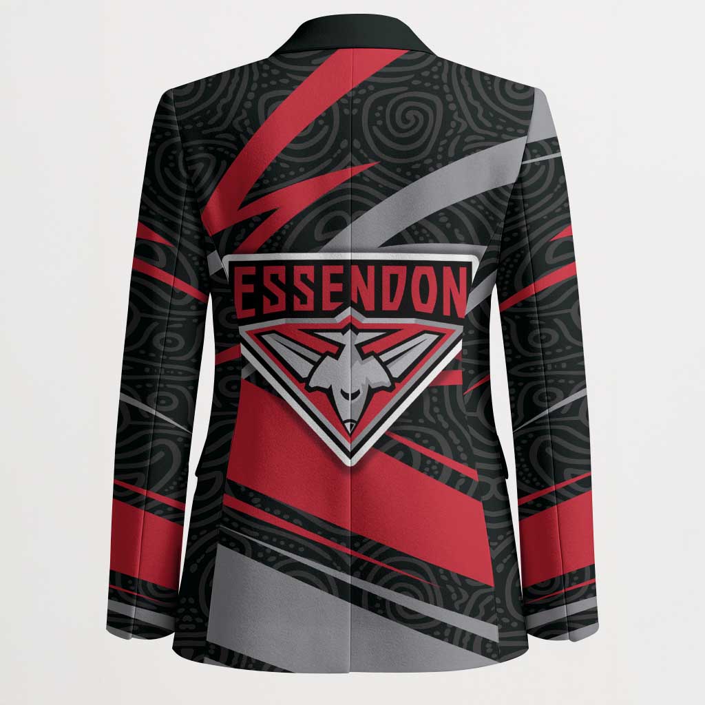 Essendon Bombers Australian Football Blazer Skeeta Mascot With Indigenous Pattern Art