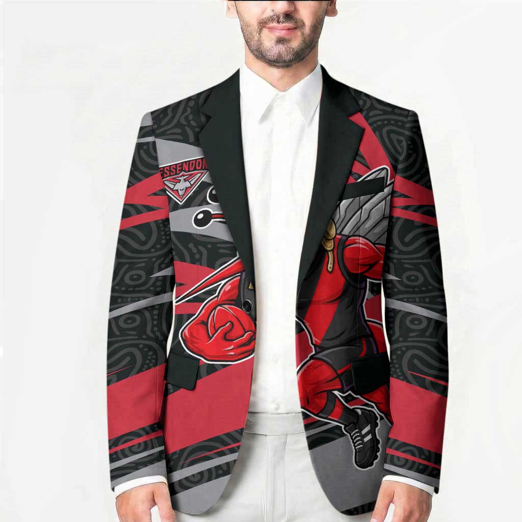 Essendon Bombers Australian Football Blazer Skeeta Mascot With Indigenous Pattern Art