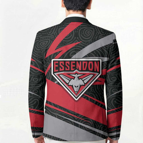 Essendon Bombers Australian Football Blazer Skeeta Mascot With Indigenous Pattern Art