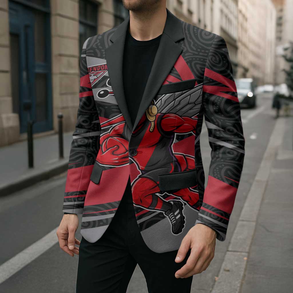 Essendon Bombers Australian Football Blazer Skeeta Mascot With Indigenous Pattern Art