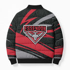 Essendon Bombers Australian Football Bomber Puffer Jacket Skeeta Mascot With Indigenous Pattern Art