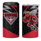 Essendon Bombers Australian Football 4 in 1 Can Cooler Tumbler Skeeta Mascot With Indigenous Pattern Art