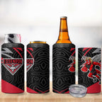 Essendon Bombers Australian Football 4 in 1 Can Cooler Tumbler Skeeta Mascot With Indigenous Pattern Art
