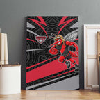Essendon Bombers Australian Football Canvas Wall Art Skeeta Mascot With Indigenous Pattern Art