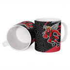 Essendon Bombers Australian Football Ceramic Mug Skeeta Mascot With Indigenous Pattern Art
