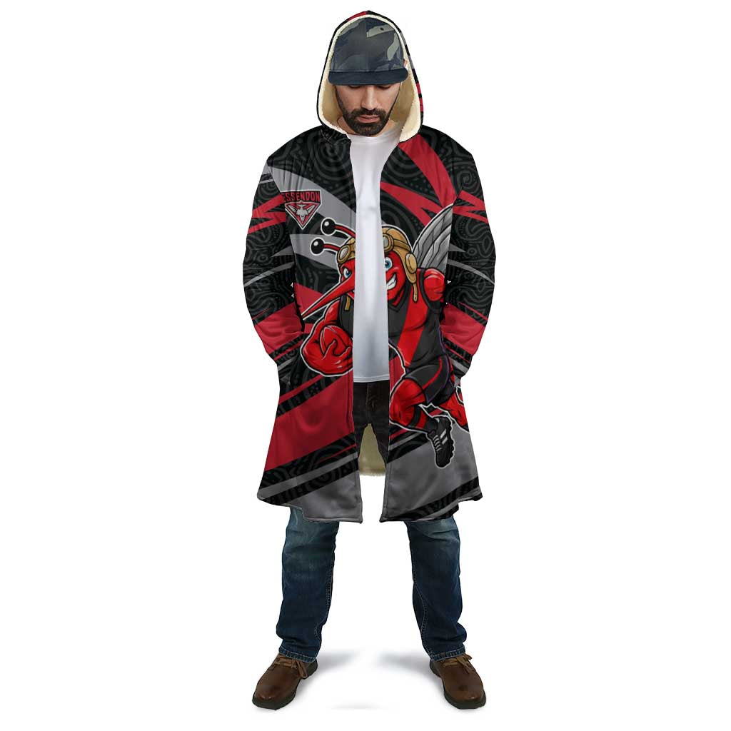Essendon Bombers Australian Football Cloak Skeeta Mascot With Indigenous Pattern Art
