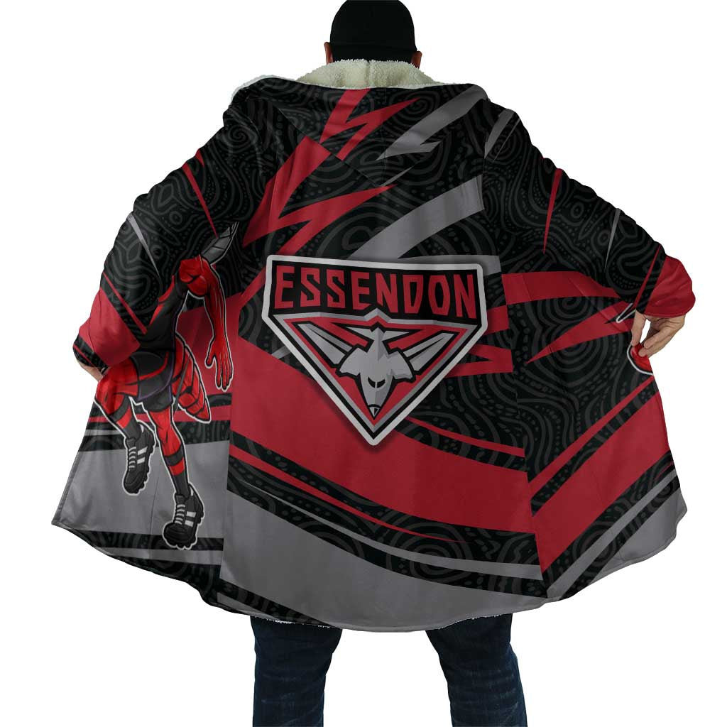Essendon Bombers Australian Football Cloak Skeeta Mascot With Indigenous Pattern Art