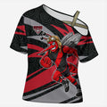 Essendon Bombers Australian Football Cross Shoulder Shirt Skeeta Mascot With Indigenous Pattern Art