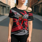 Essendon Bombers Australian Football Cross Shoulder Shirt Skeeta Mascot With Indigenous Pattern Art