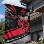 Essendon Bombers Australian Football Garden Flag Skeeta Mascot With Indigenous Pattern Art