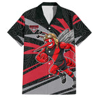 Essendon Bombers Australian Football Hawaiian Shirt Skeeta Mascot With Indigenous Pattern Art