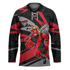 Essendon Bombers Australian Football Hockey Jersey Skeeta Mascot With Indigenous Pattern Art