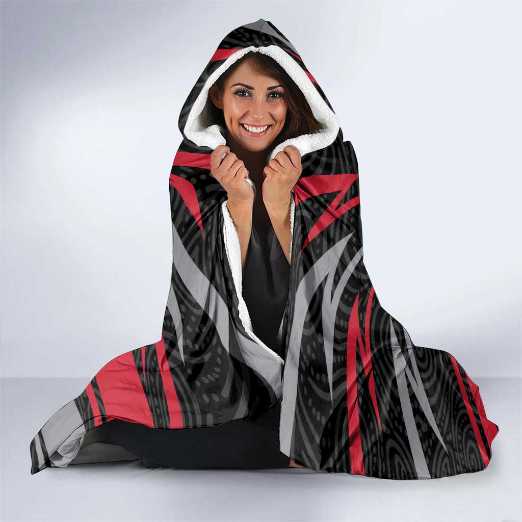 Essendon Bombers Australian Football Hooded Blanket Skeeta Mascot With Indigenous Pattern Art