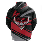 Essendon Bombers Australian Football Hoodie Skeeta Mascot With Indigenous Pattern Art