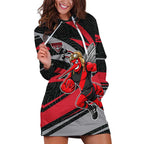 Essendon Bombers Australian Football Hoodie Dress Skeeta Mascot With Indigenous Pattern Art