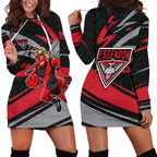 Essendon Bombers Australian Football Hoodie Dress Skeeta Mascot With Indigenous Pattern Art