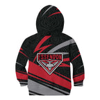 Essendon Bombers Australian Football Kid Hoodie Skeeta Mascot With Indigenous Pattern Art