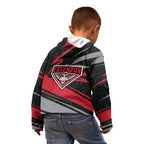 Essendon Bombers Australian Football Kid Hoodie Skeeta Mascot With Indigenous Pattern Art