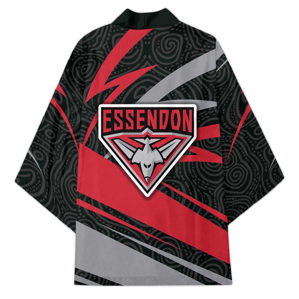 Essendon Bombers Australian Football Kimono Skeeta Mascot With Indigenous Pattern Art