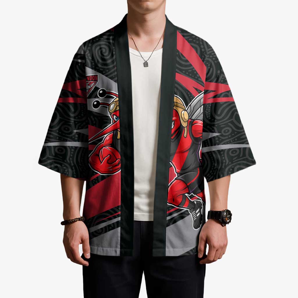 Essendon Bombers Australian Football Kimono Skeeta Mascot With Indigenous Pattern Art