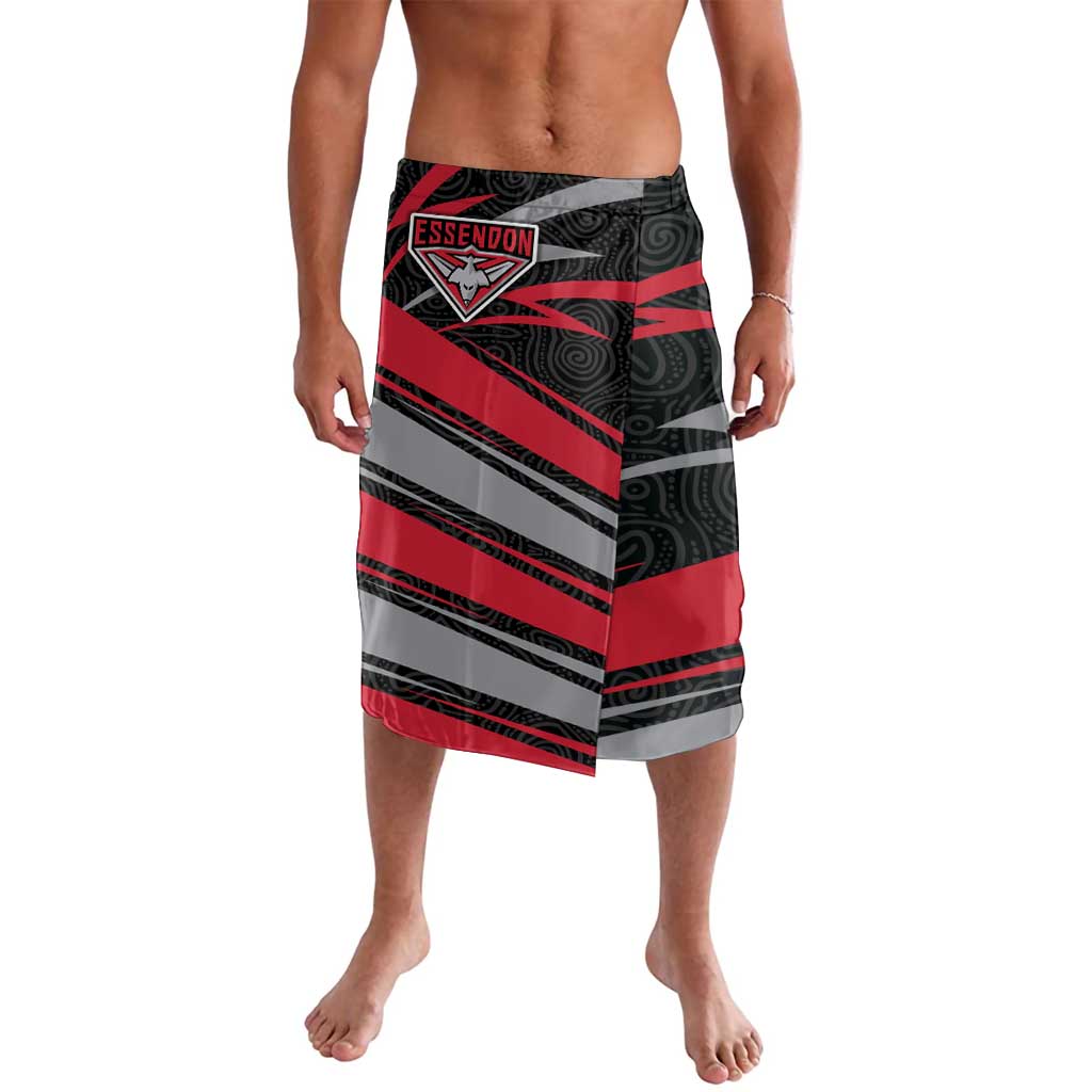 Essendon Bombers Australian Football Lavalava Skeeta Mascot With Indigenous Pattern Art