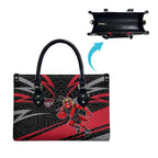 Essendon Bombers Australian Football Leather Bag Skeeta Mascot With Indigenous Pattern Art