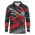 Essendon Bombers Australian Football Long Sleeve Polo Shirt Skeeta Mascot With Indigenous Pattern Art