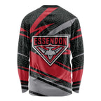 Essendon Bombers Australian Football Long Sleeve Shirt Skeeta Mascot With Indigenous Pattern Art