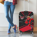 Essendon Bombers Australian Football Luggage Cover Skeeta Mascot With Indigenous Pattern Art